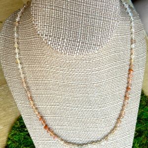 Faceted sunstone necklace
